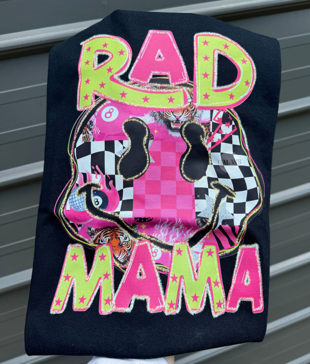 RAD MOM neon face tee or sweatshirt
