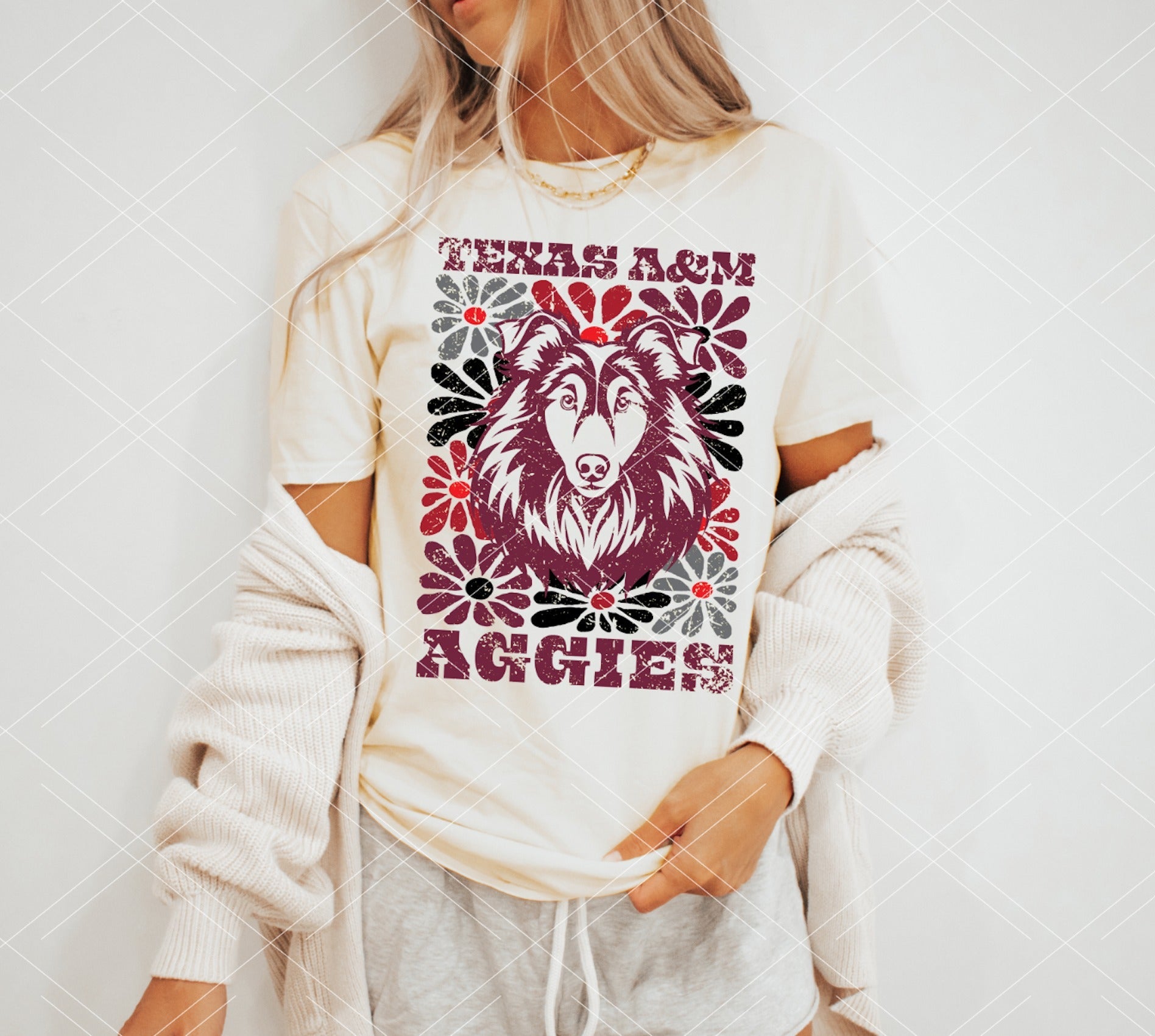 Groovy Floral Mascot Tee - Adult