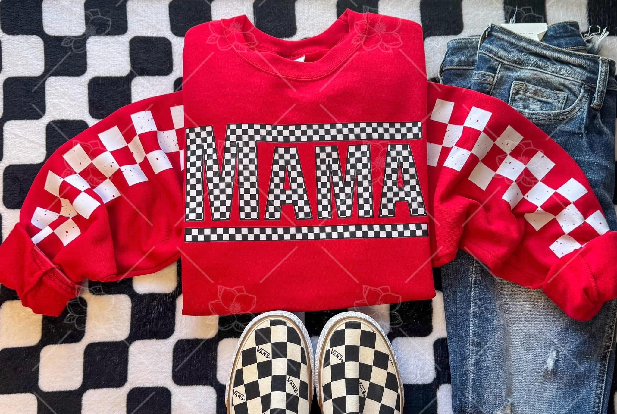 Mama/Wifey Checkered Sleeve With Multiple Styles Dropdown