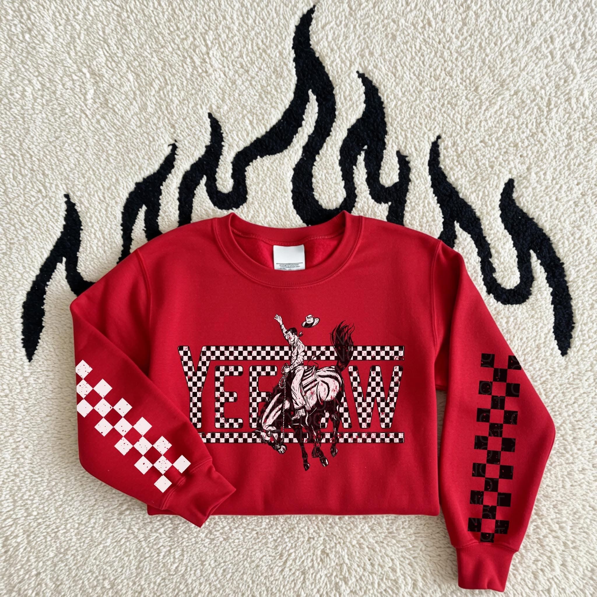 Yeehaw checkered w/sleeve or without  - Multiple Styles/Design