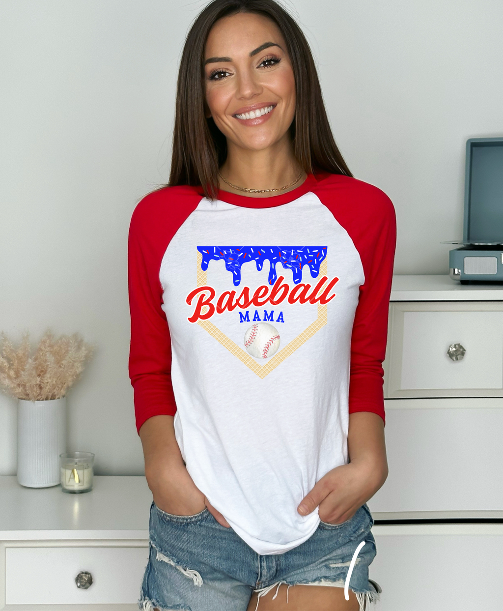 Baseball Drip Raglan - 2 sleeve colors