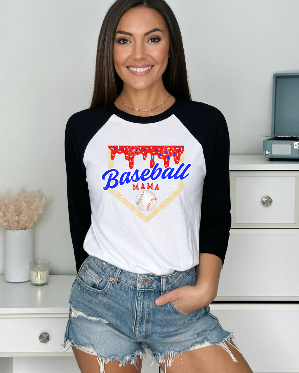 Baseball Drip Raglan - 2 sleeve colors