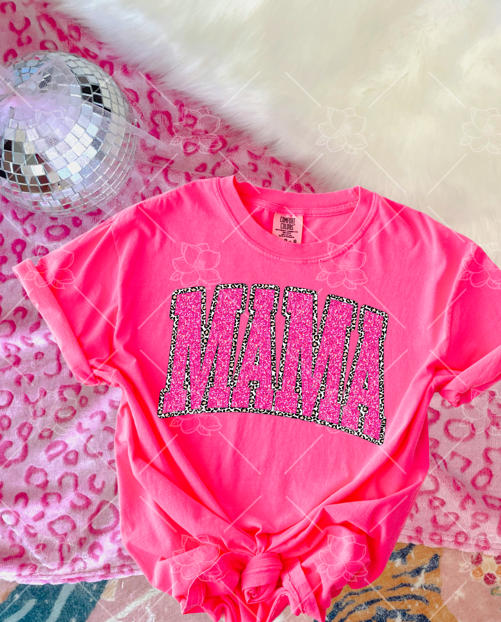 Leopard & Faux Glitter Mama