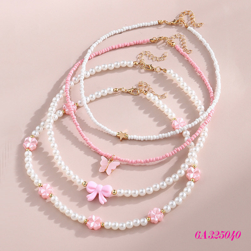 4-Piece Pink Butterfly Set
