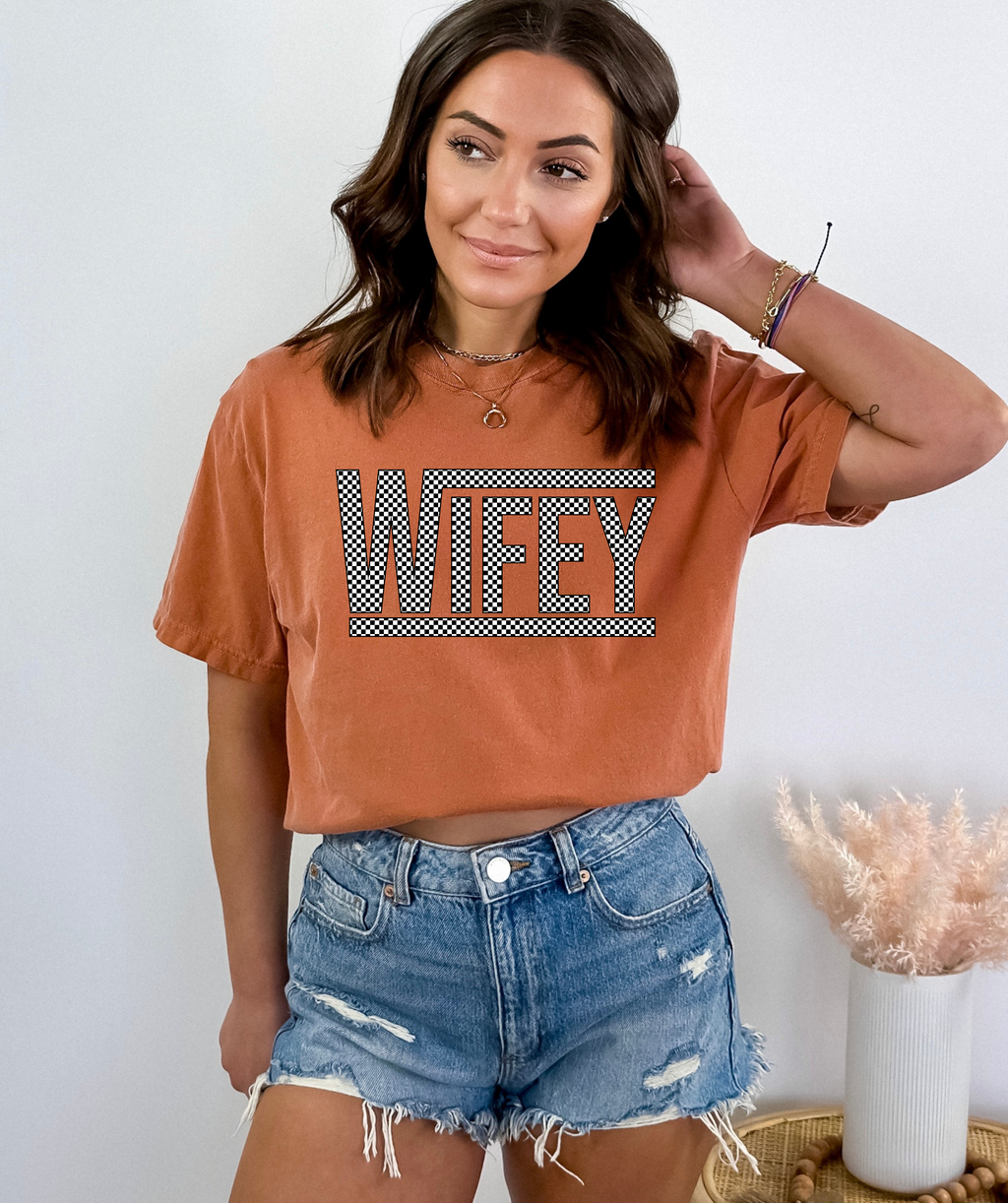 Wifey Checkered - Comfort Colors